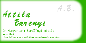 attila barenyi business card